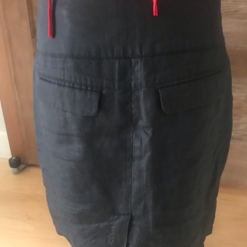 Black linen skirt